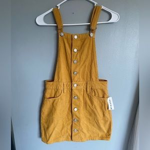 PacSun Yellow Corduroy Overall Dress- Women’s XS